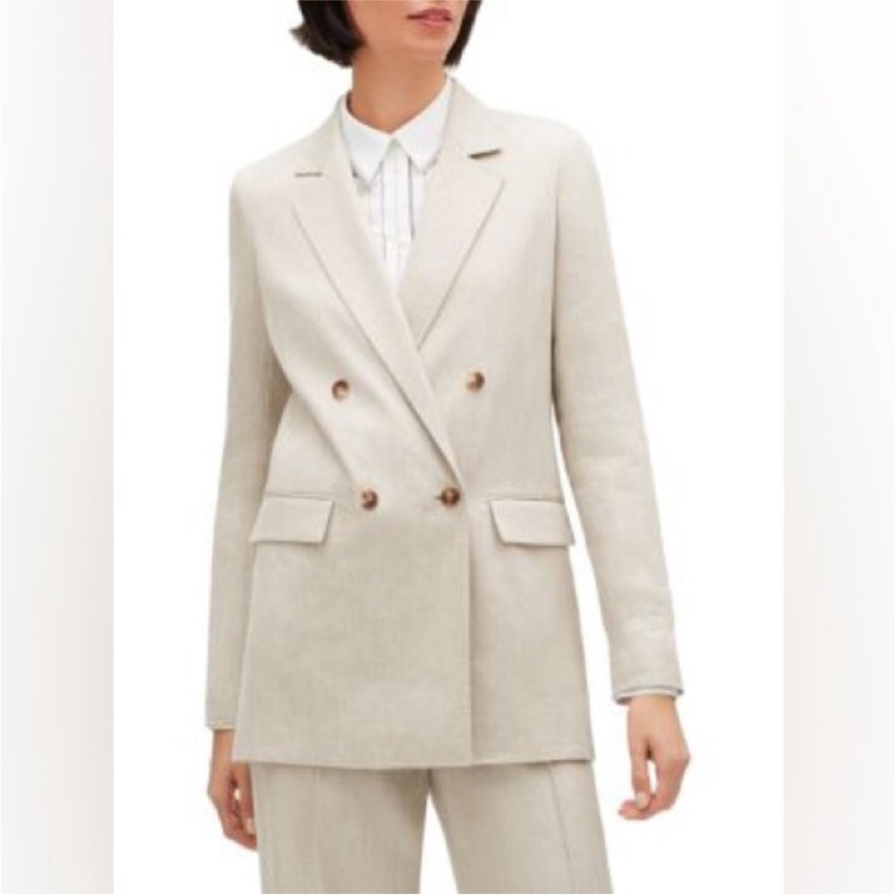 Lafayette 148 Beige Linen Blazer Size 0